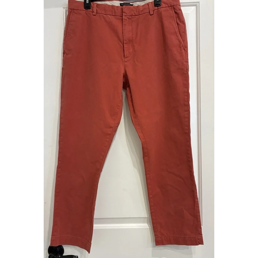 Banana Republic Fulton Skinny Chino Pants Mens 36x30 Nantucket Red 100% Cotton